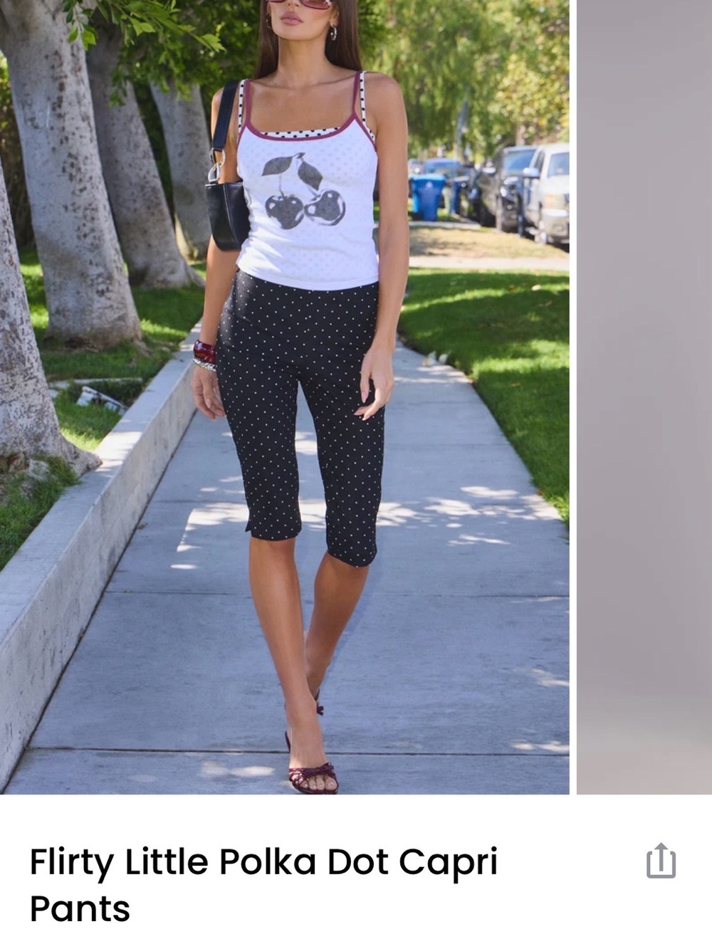 Windsor Black Polka Dot Capri Shorts